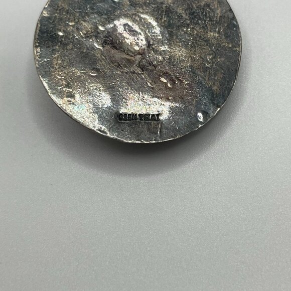 Vintage 925 Sterling Silver Red Coral Earrings from Thailand – Sunburst Design - Picture 7 of 9